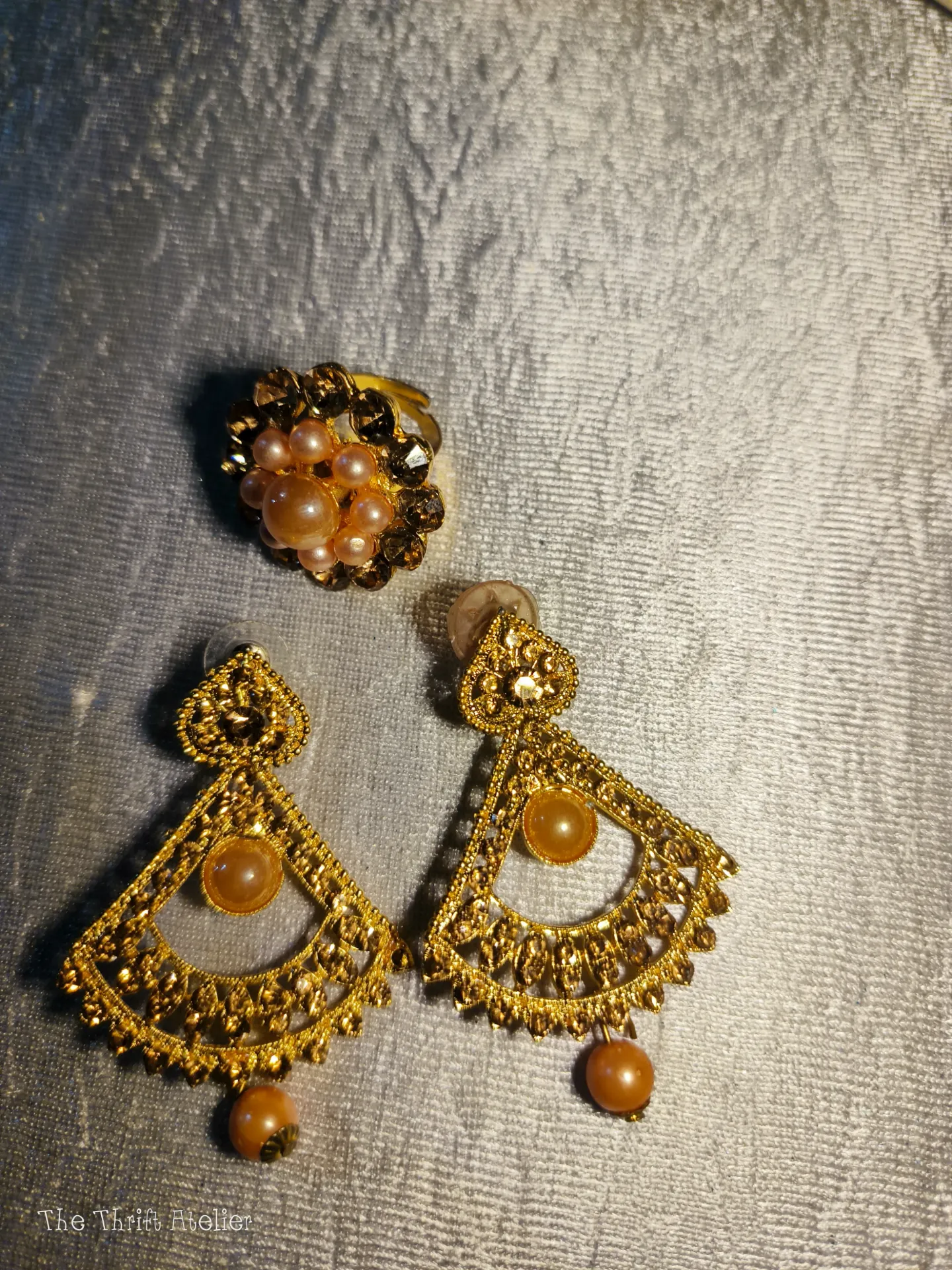 Pearl Chandbali Set